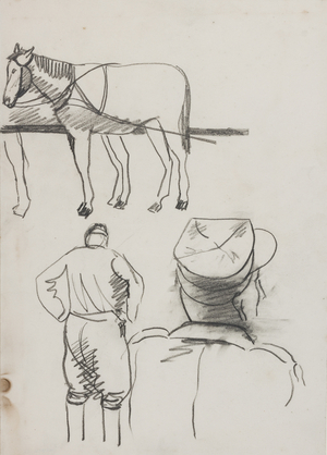 'Ended up in a barracks in Lubeck…', 1945 (pencil on paper)