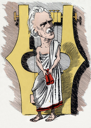 Josephin Soulary  French pet, cartoon by Luque  c. 1892-1894