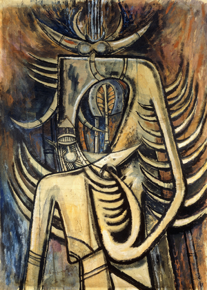 Horse Woman; Femme Cheval, 1947 (gouache on brown paper)