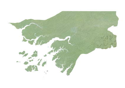 Guinea-Bissau, Relief Map