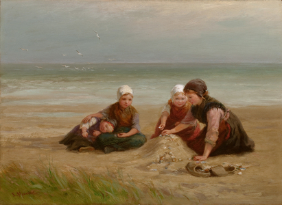 The Shell-Gatherers (oil on panel)