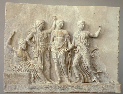 Relief showing Zeus, Apollo and Artemis (relief)