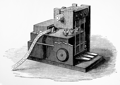 Pneumatically operated perforating machine for Morse electric telegraphs: used by the GPO, 1890