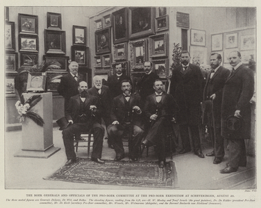 The Boer Generals and Officials of the Pro-Boer Committee at the Pro-Boer Exhibition at Scheveningen, 20 August (b/w photo)