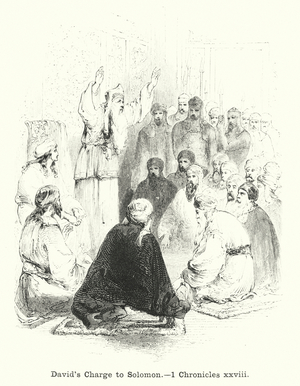 David's Charge to Solomon, 1 Chronicles xxviii (engraving)