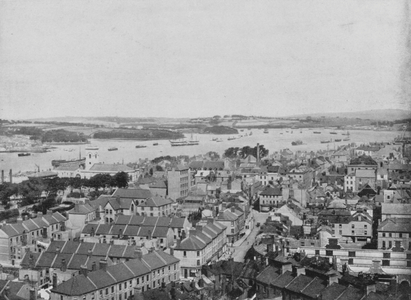 Devonport and the Hamoaze, from the Column (b/w photo)