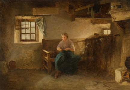 Interior with Seated Woman (oil on canvas)