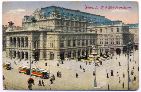 Geography. Austria. Vienna, Opera. Postcard, Austria, 1918 (postcard)