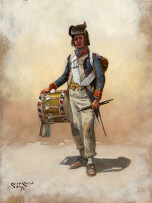 French Infantry Drummer, 1796, 2011 (oil on board)