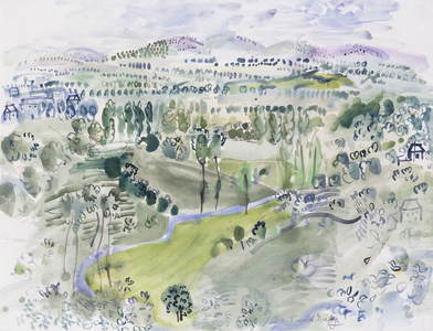 Landscape of d'Auvergne,  (watercolour on paper)