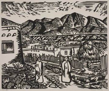 Taos (linocut)