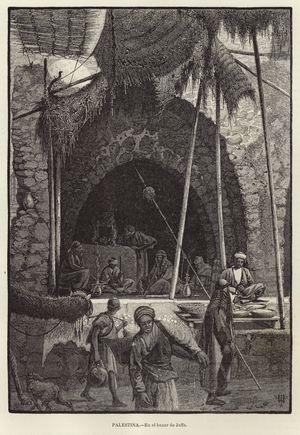 Palestina, En el bazar de Jaffa (engraving)