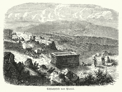 Battlefield of Plataea, Greece (engraving)
