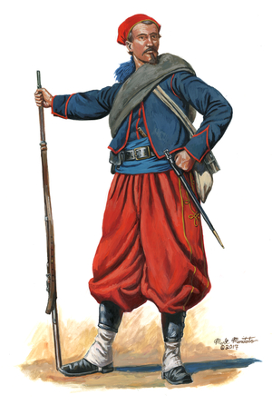 1st Louisiana Zouave Battalion - Coppen's Zouaves, 2017 (watercolour and gouache on Bristol)