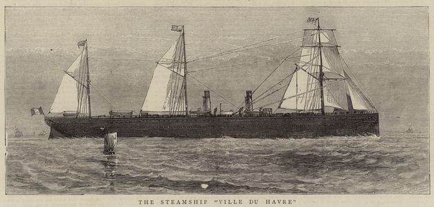 The Steamship "Ville du Havre" (engraving)