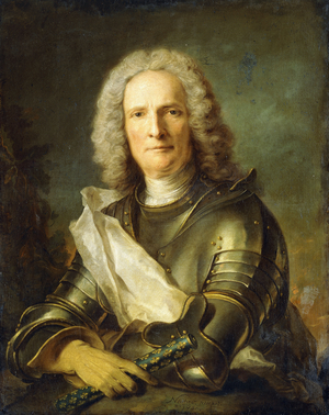 Portrait of a Marechal de France, probably Chretien-Louis de Montmorency-Luxembourg (1675-1746), half-length, 1740 (oil on canvas)