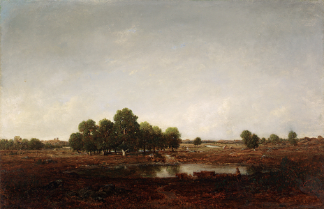 Landscape with marsh (oil on cradled panel)