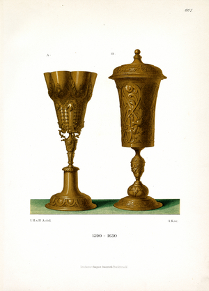 Renaissance Goldsmith Art: Goblet and Drinking Vessel (chromolitho)