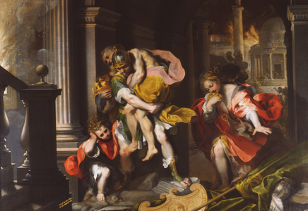 Aeneas' flight from Troy, 1598 (oil on canvas)