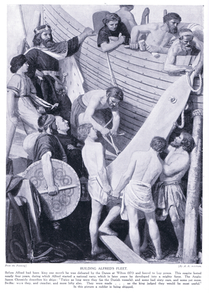 Building Alfreds fleet, 1920's (litho)