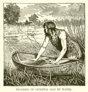Progress of Primeval Man by water (engraving)