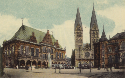 Bremen: Rathaus, Dom und Borse (colour photo)
