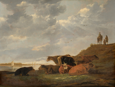 River Landscape with Cows, 1645-1650 (oil on panel)