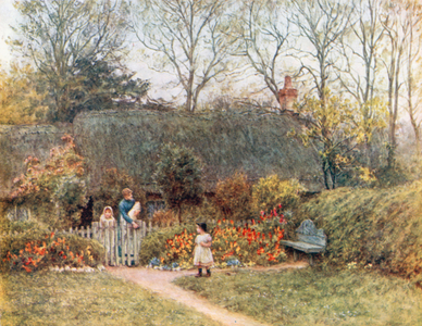 At Pound Green, Freshwater (colour litho)