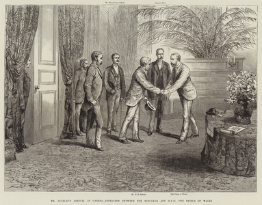 Mr Stanley's Arrival at Cannes, Interview between the Explorer and HRH the Prince of Wales (engraving)