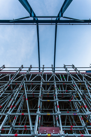 Scaffolding in Bordeaux railway station, 2015 (photo)