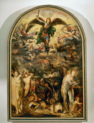The Fall of the Rebellious Angels … (painting on canvas)