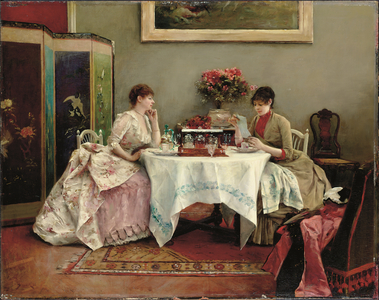 An Interesting Letter, 1884 (oil on panel)