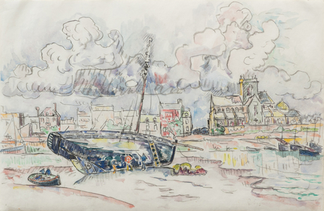 Barfleur, low tide, 1932(watercolor and pencil on paper)