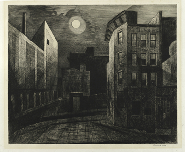 Manhattan Moonlight, 1947 (drypoint & engraving)