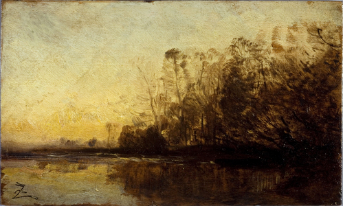 Sunset, between 1850 and 1860 (oil on wood)