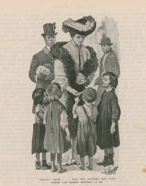 Society ladies - raid the hutches and hives where the masses burrow (litho)