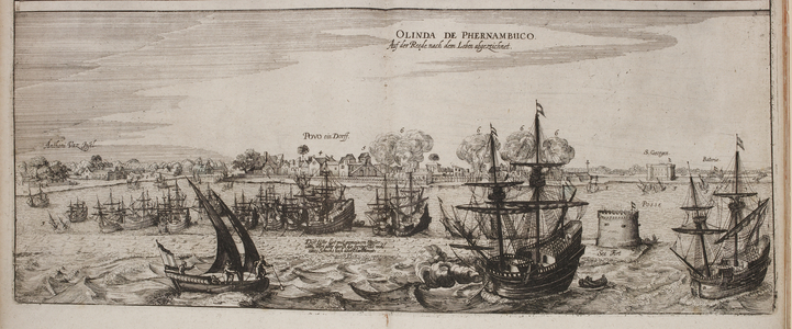 Illustration of the island of Olinda off the coast of Brazil.
