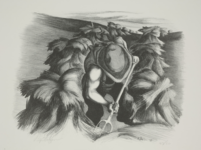 Pitching Hay, 1937 (litho)