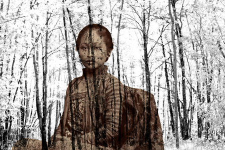 Ritratto tra i rami, 2024 (digital mixed media)