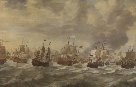 Episode from the Four Days' Naval Battle of June 1666 (oil on canvas)