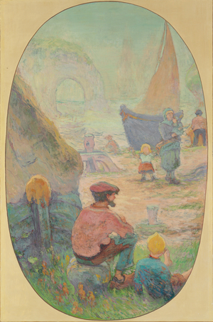 Fishermen at Etretat; Pecheurs a Etretat, 1897 (oil on canvas)