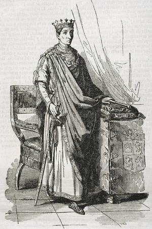 John II of Castile (1405-1454), King of Castile between 1406-1454, House of Trastamara, Portrait, 1852 (engraving)