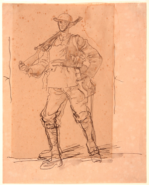 Soldier (Pen, ink, wash on paper)