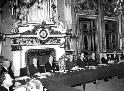 Conference about the emigration of Jews from Germany, 1939 (b/w photo)