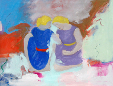 Two Women 2006 Patricia Brown (20th C. American) Oil & Mixed Private Collection