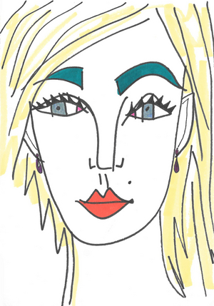 Girl with blue eyes (felt tip pen on paper)