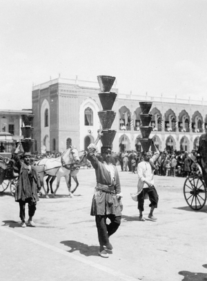 Porters in Persia, 1935 (b/w photo)