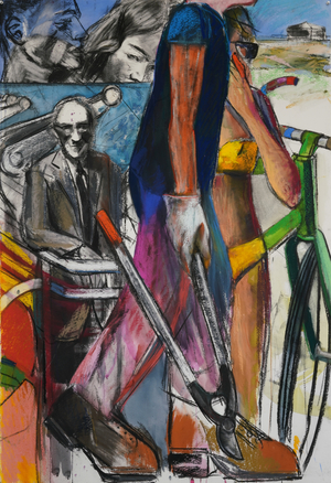 Gardening in Rotterdam, 2018 (pastel and w/c on paper)