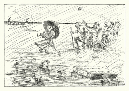 AD 1216, John Passes The Wash (litho)