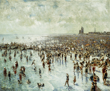 A Summer Afternoon at Coney Island, 1934 (oil on canvas)